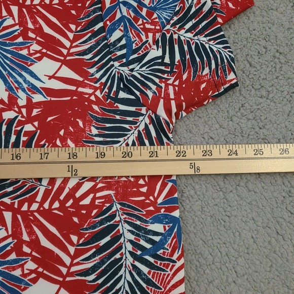 Goodfellow & Co Polo Shirt Mens Large Hawaiian Aloha Palm Floral Knit Collar - Picture 8 of 10